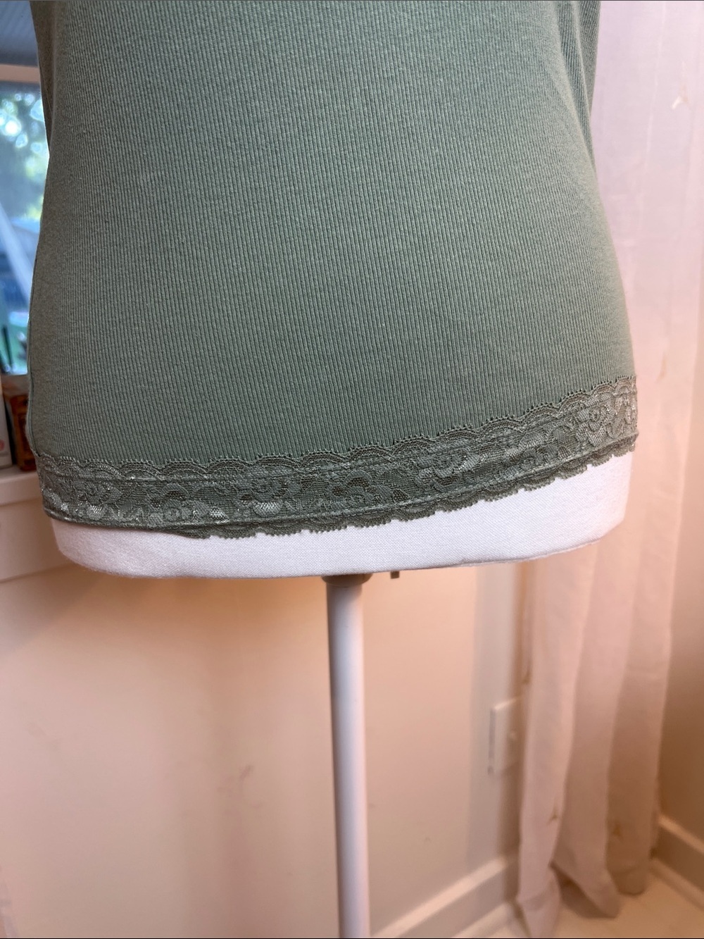 wild fable Sage Green Lace Trim Camisole size medium. - Picture 5 of 9
